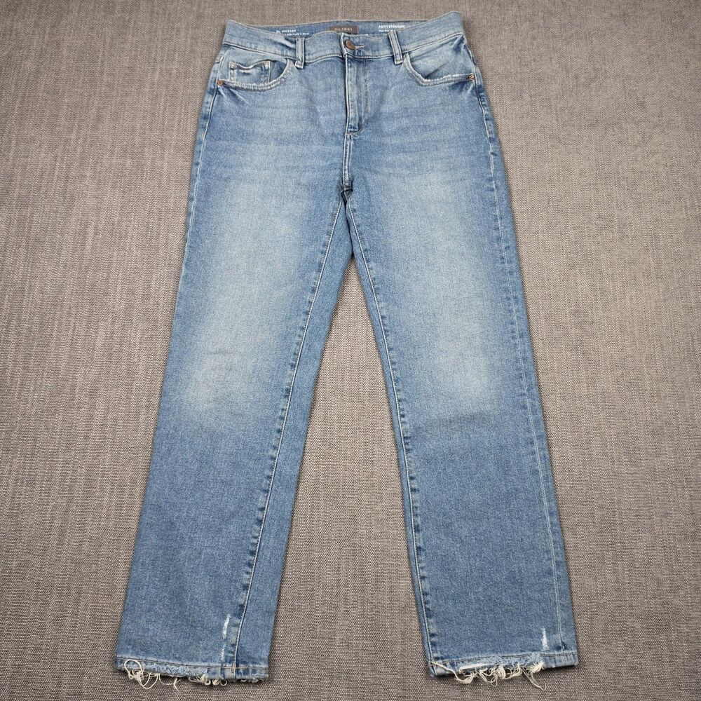 DL1961 Womens Size 28 Patti Straight High Rise Vintage Ankle Jeans Raw Hem Reef